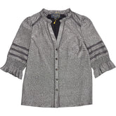 WYSE Grey Button Up Blouse
