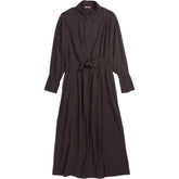Hush Chocolate Brown Front Bow Maxi Shirt Dress