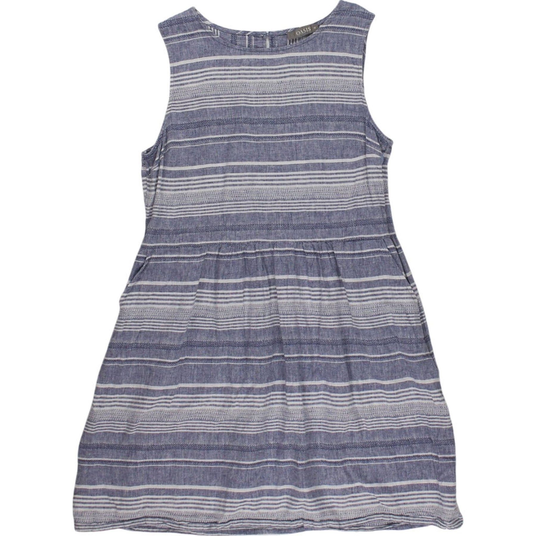 Oasis Blue Striped Sleeveless Dress