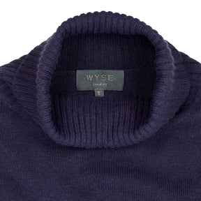 Wyse Navy Wool Turtleneck Dress