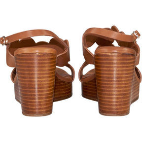 Wyse London Tan Harri Wedge Sandals