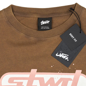 Pull & Bear Brown Graphic Long Sleeve T-Shirt