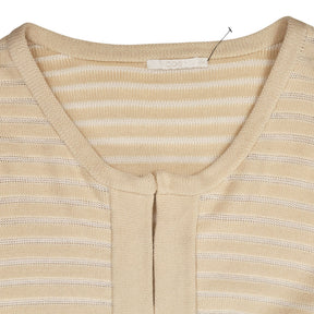 COS Beige Striped Wool Cotton Cardigan