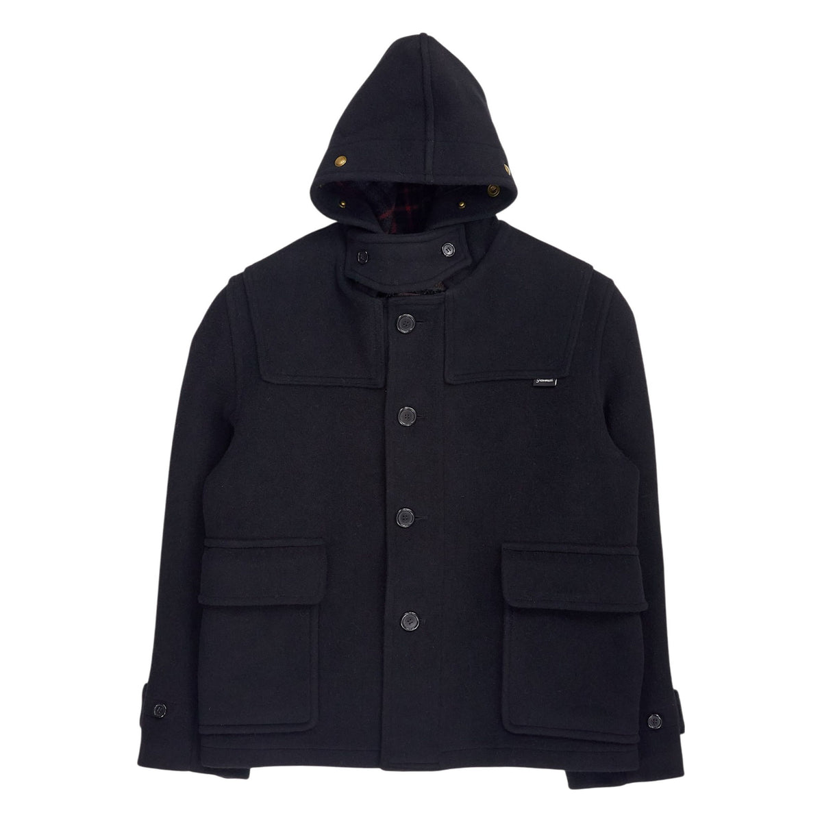 Gloverall Black Wool Duffle Coat