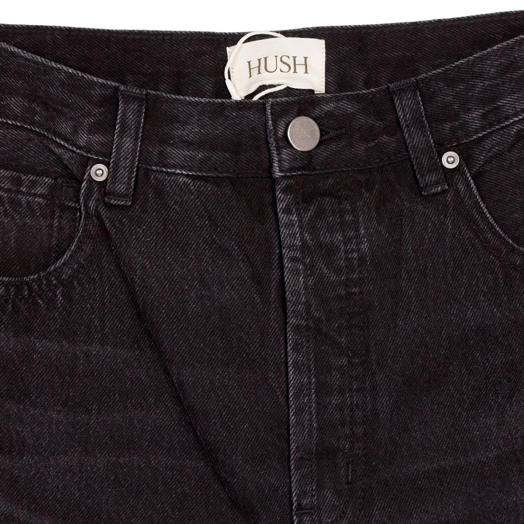 Hush Black Cotton Wide Leg Jeans