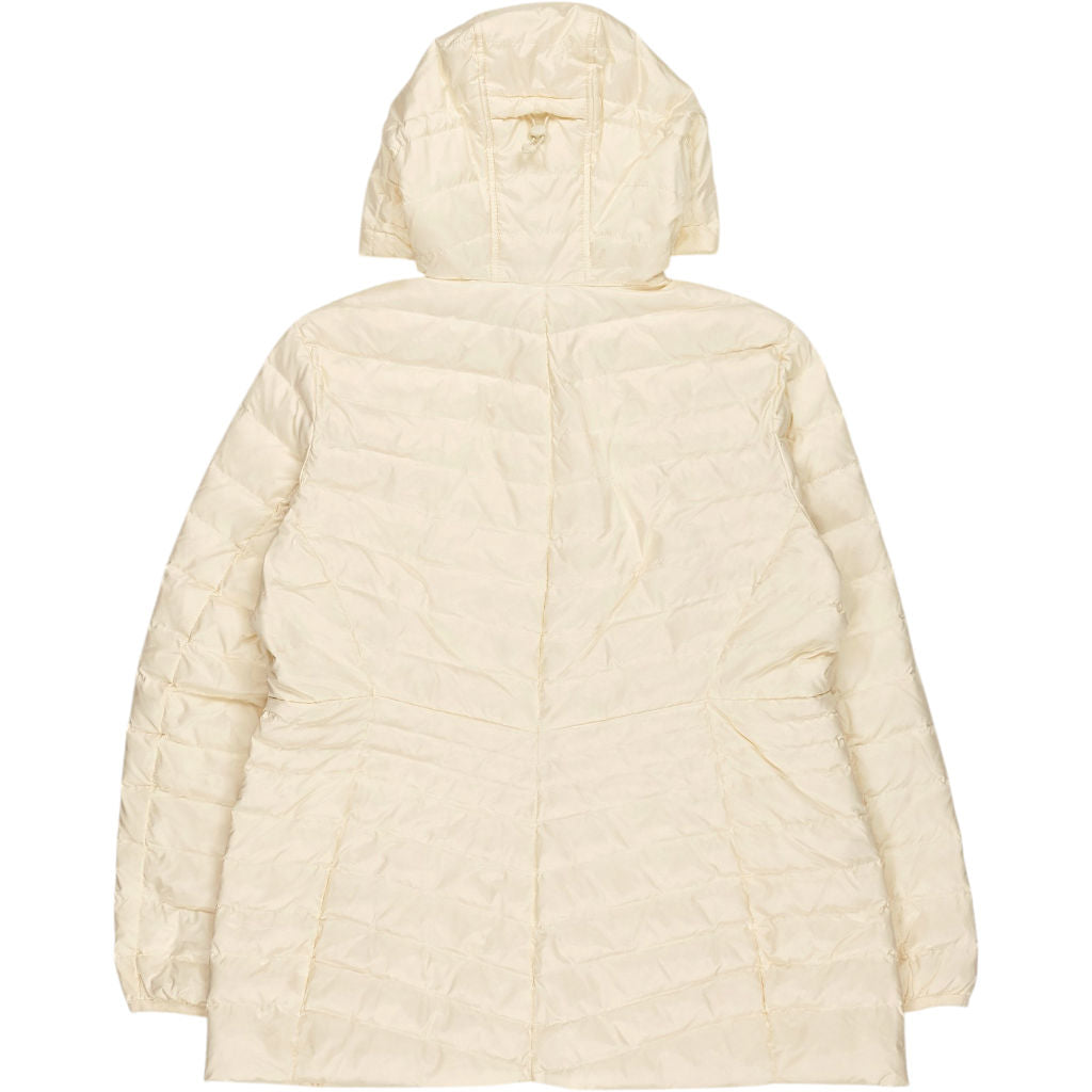 Lands' End Cream Quilted Hooded Jacket