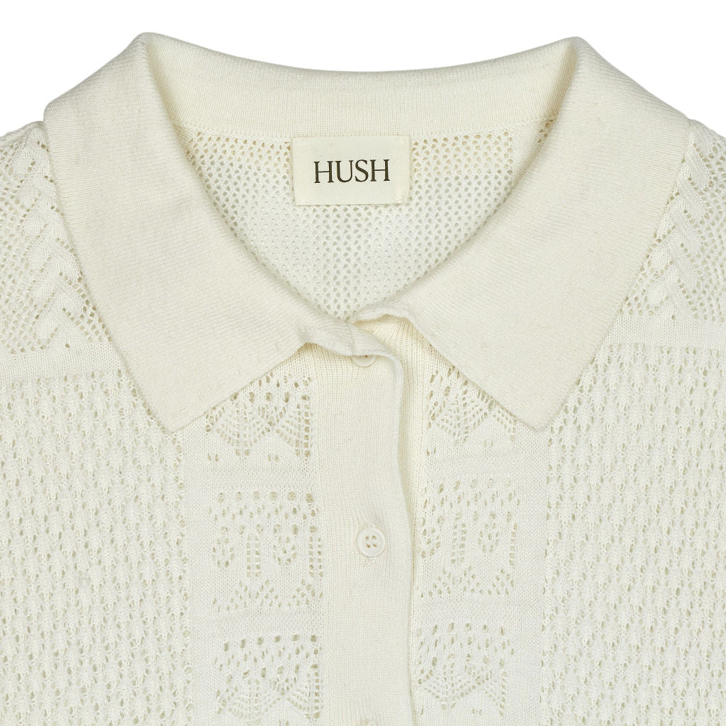 Hush Cream Knitted Collared Top