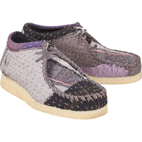 By Walid Grey Shirting Re-Patch Connie Lace Up Trainers