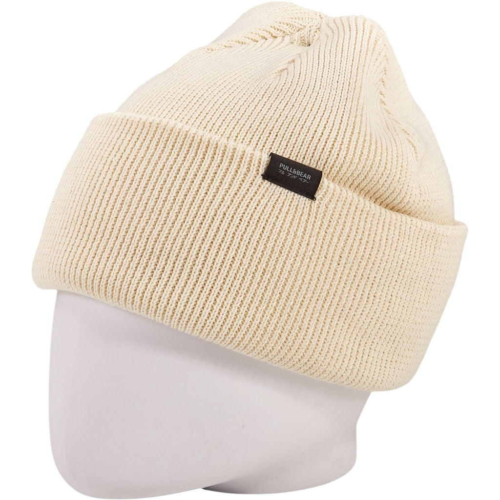 Pull&Bear Cream Knit Beanie