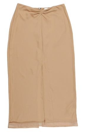 Calvin Klein Brown Sheer Detail Maxi Skirt