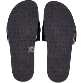 Dear Frances Black Slide Sandals