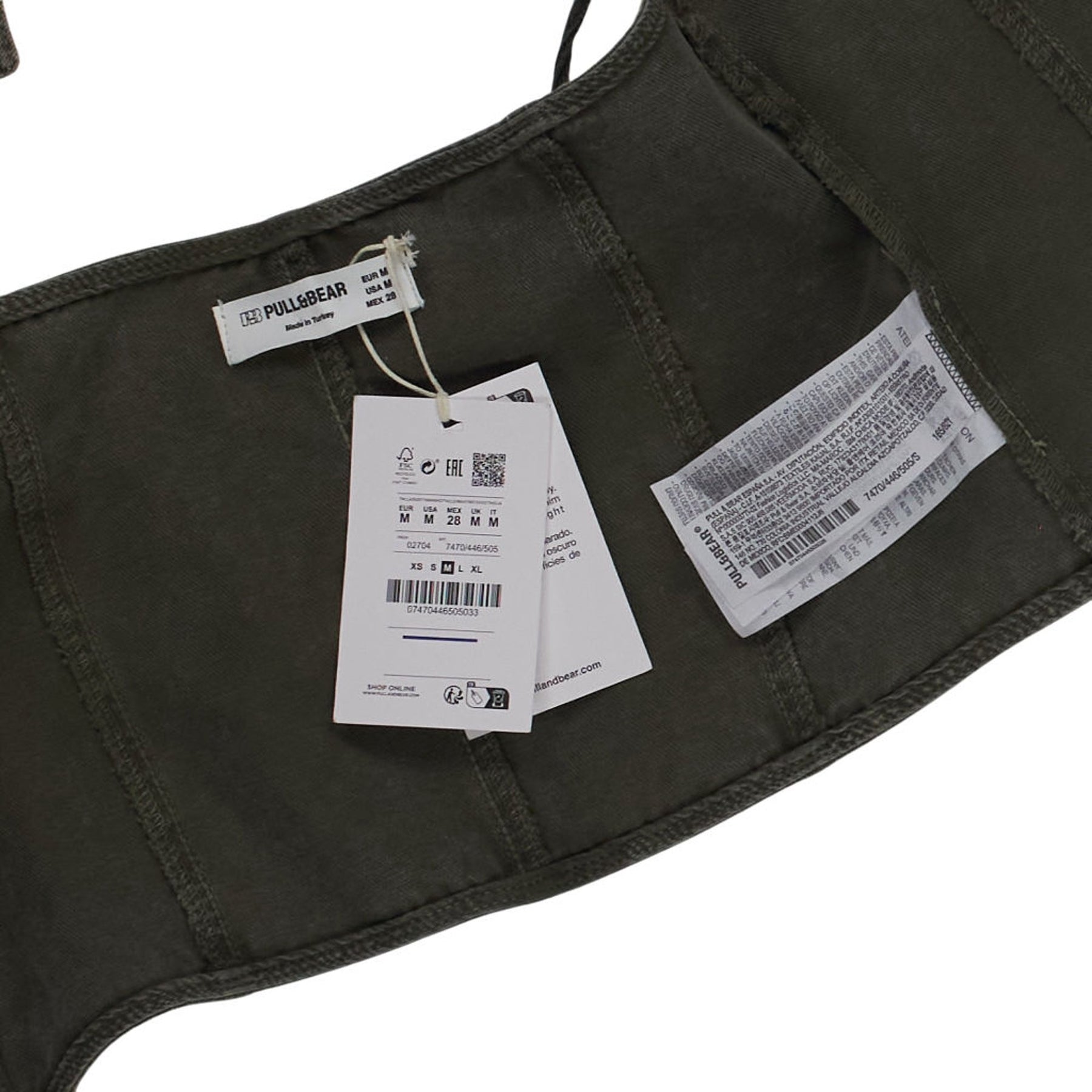Pull & Bear Green Denim Sleeveless Top