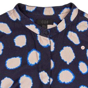 COS Blue Patterned Long Shirt Dress