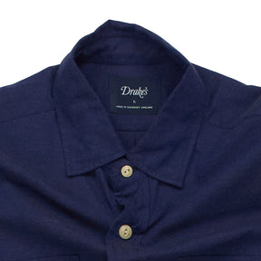 Drake's Navy Button-Up Shirt