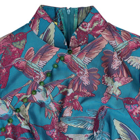 The Missing Piece Multicolour Hummingbird Cheongsam Occasion Dress