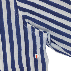 Drake's Blue Striped Shirt