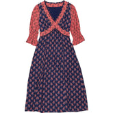 WYSE Ruffle Trim Floral Tea Dress