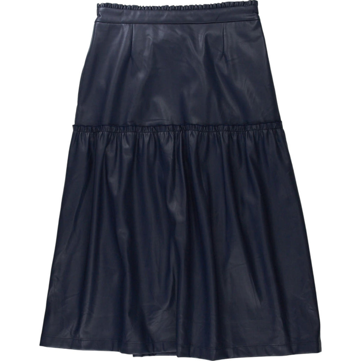 Wyse Blue Faux Leather Saskia Skirt
