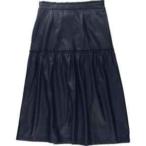 Wyse Blue Faux Leather Saskia Skirt
