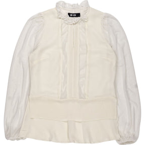 ME+EM Cream Ruffle Blouse