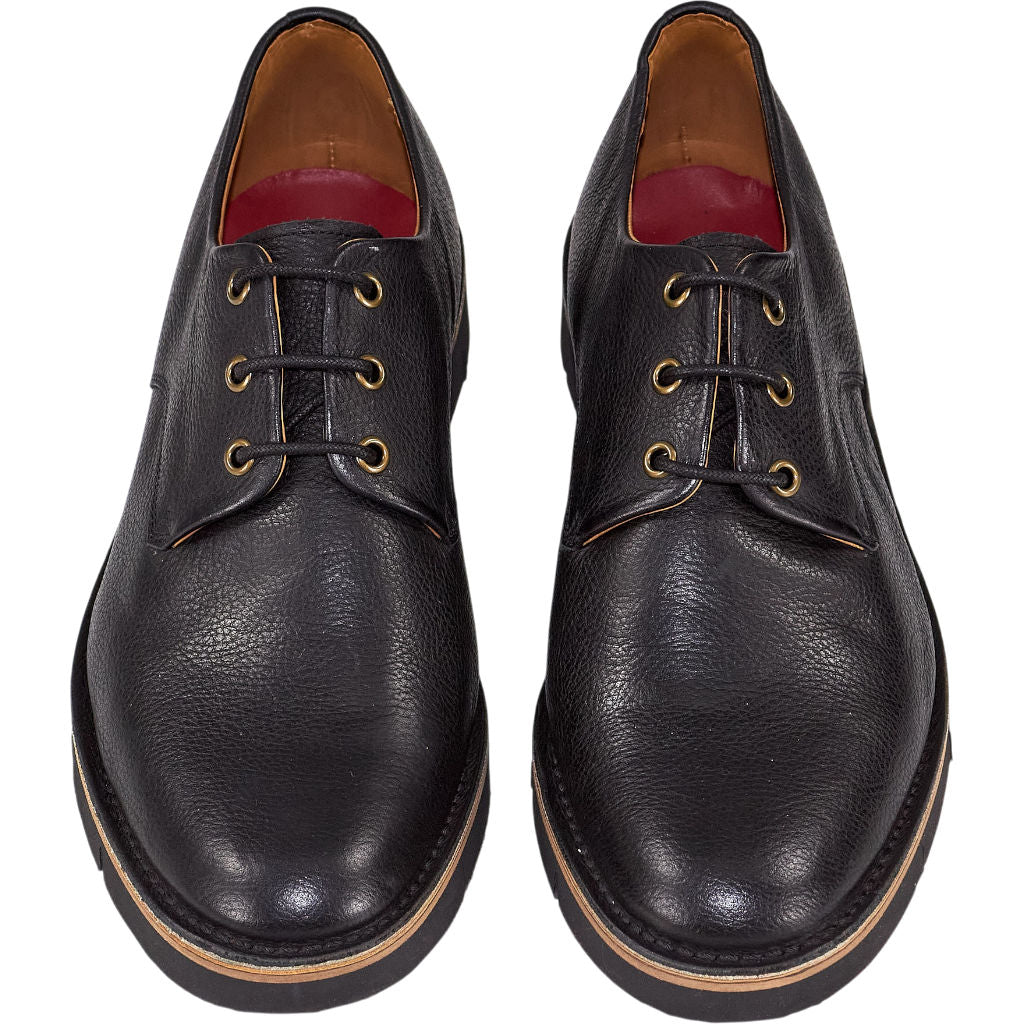 Grenson Black Leather Derby Shoes