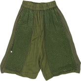 By Walid Green Patchwork Shorts