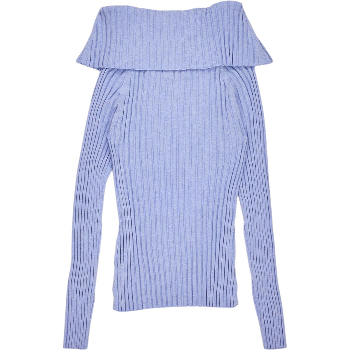 NRBY Blue Ribbed Off-Shoulder Jumper