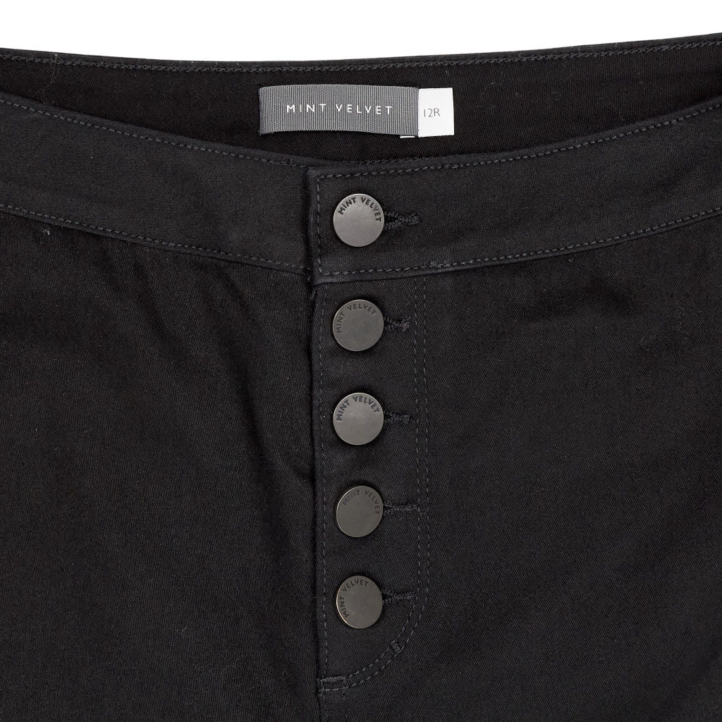 Mint Velvet Black Button Detail Trousers