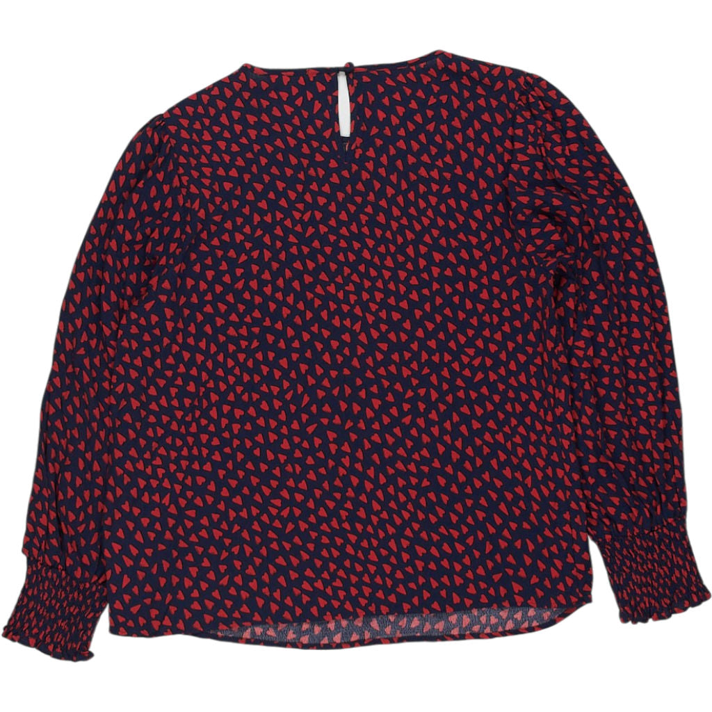 Hush Navy Red Heart Print Blouse