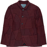 By Walid Burgundy Patchwork Jacket