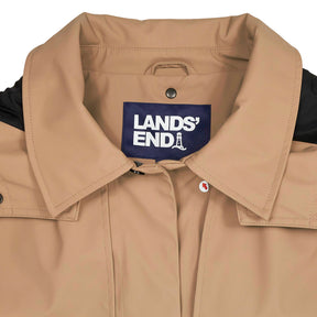 Lands' End Beige Hooded Rain Coat