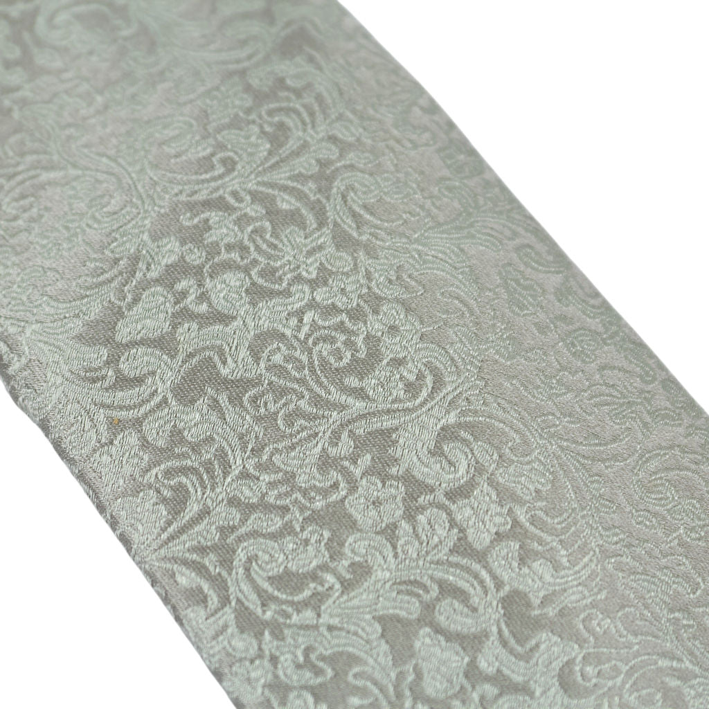 Moss Green Floral Pattern Silk Tie Bundle x 3