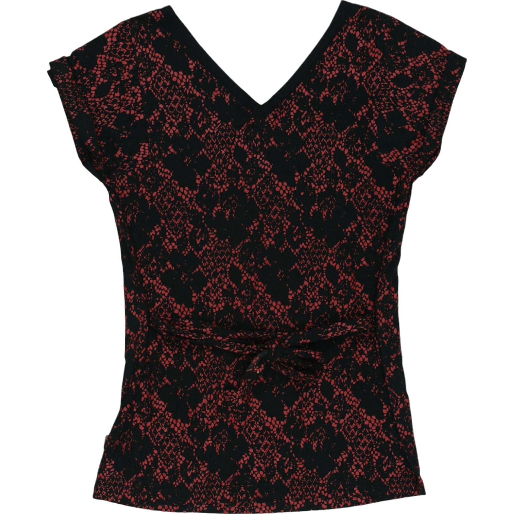 Stussy Black Red Print Top