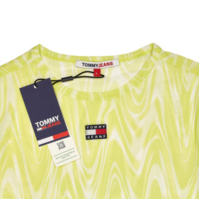 Tommy Jeans Lime Mesh Print Top