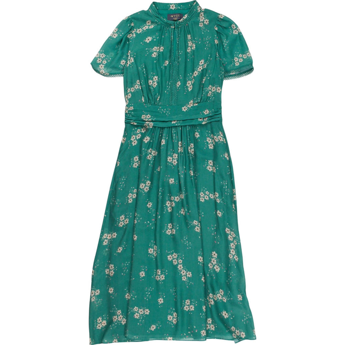 Wyse Green Floral Midi Dress