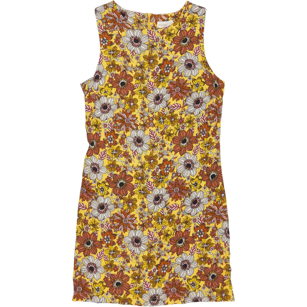 Apricot Yellow 70s Floral Shift Dress