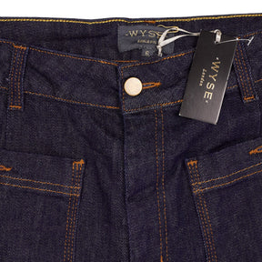 Wyse Blue Flossie Button Pocket Flare Jeans