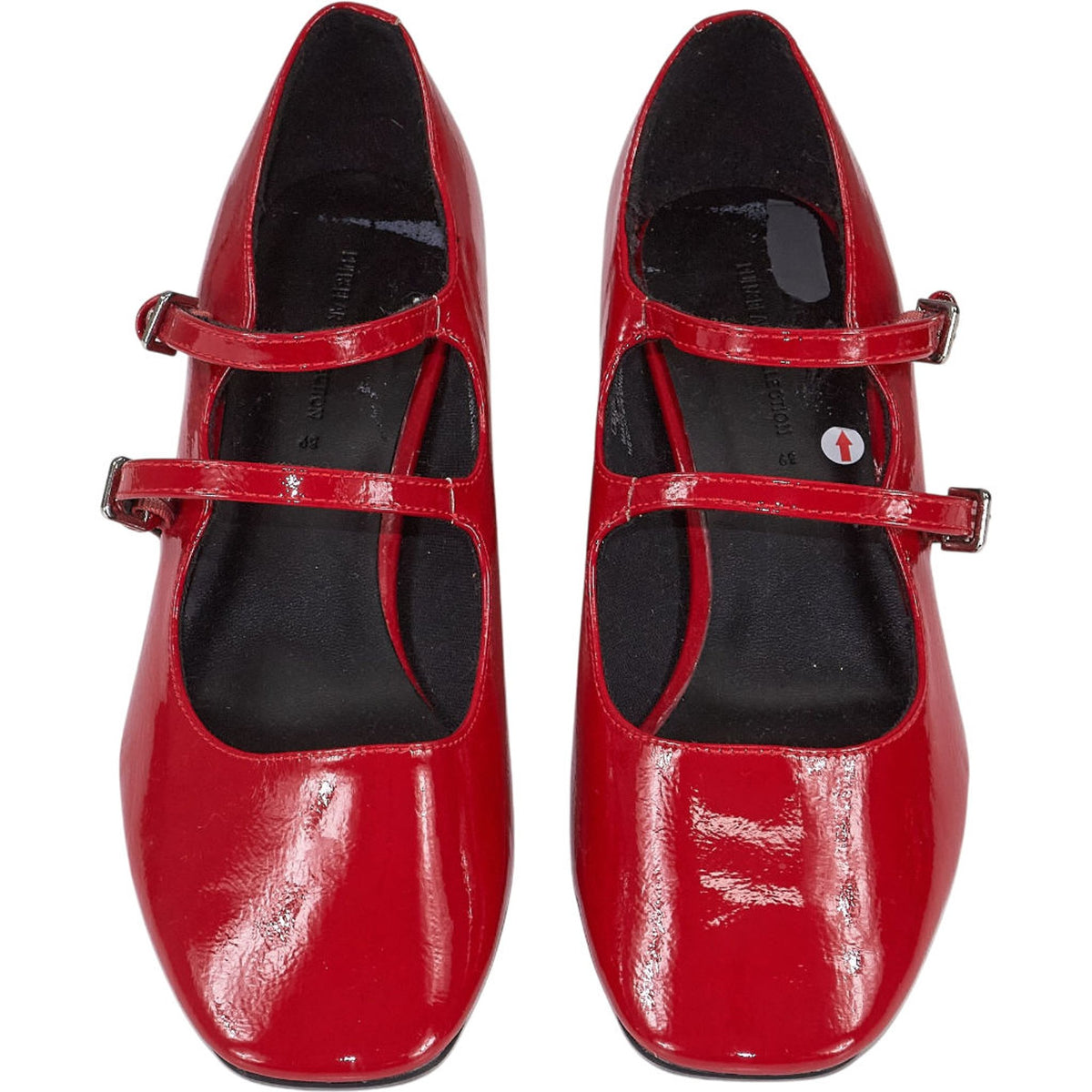 Pull&Bear Red Block Heel Mary Jane Shoes