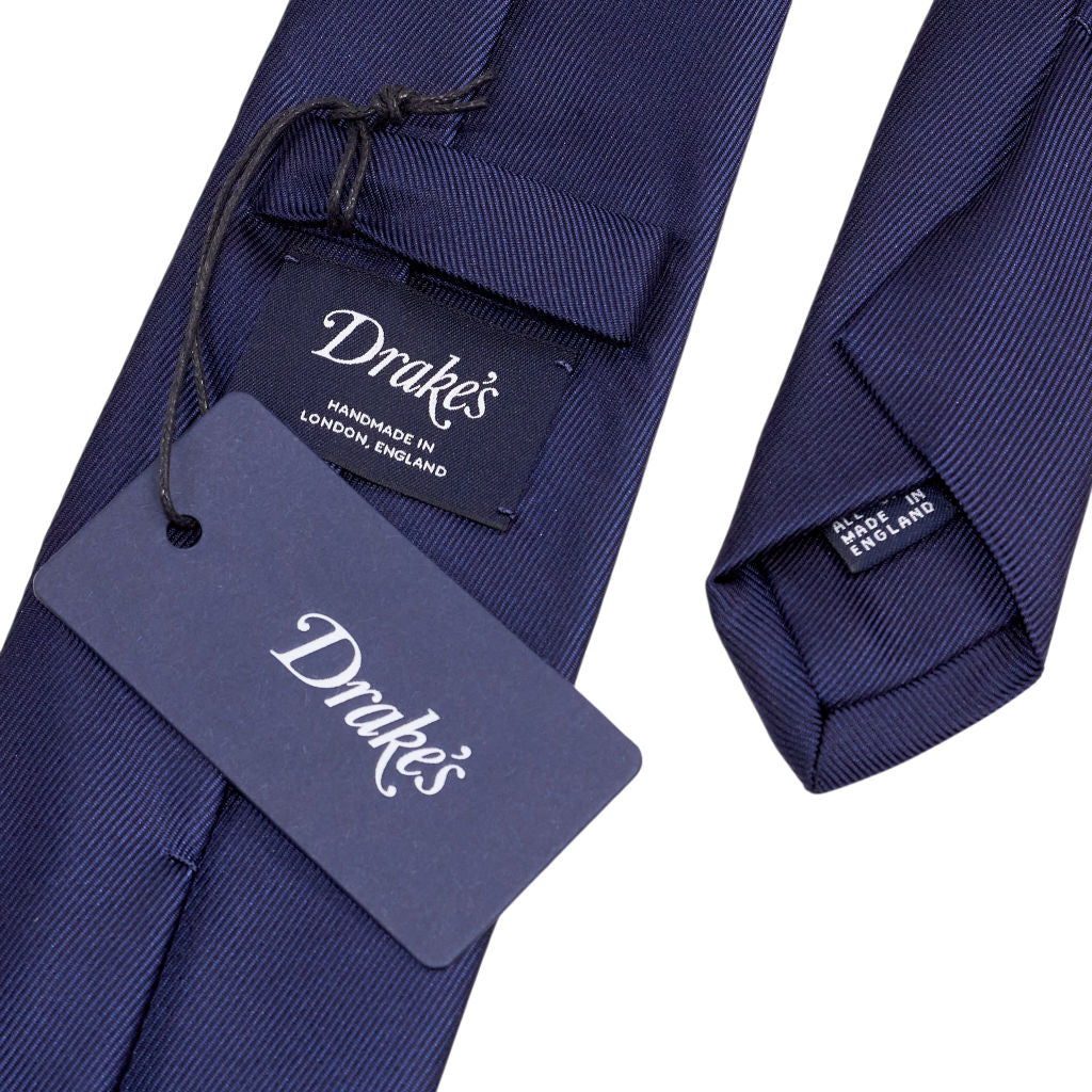 Drake's Navy Silk Twill Tie