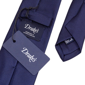 Drake's Navy Silk Twill Tie