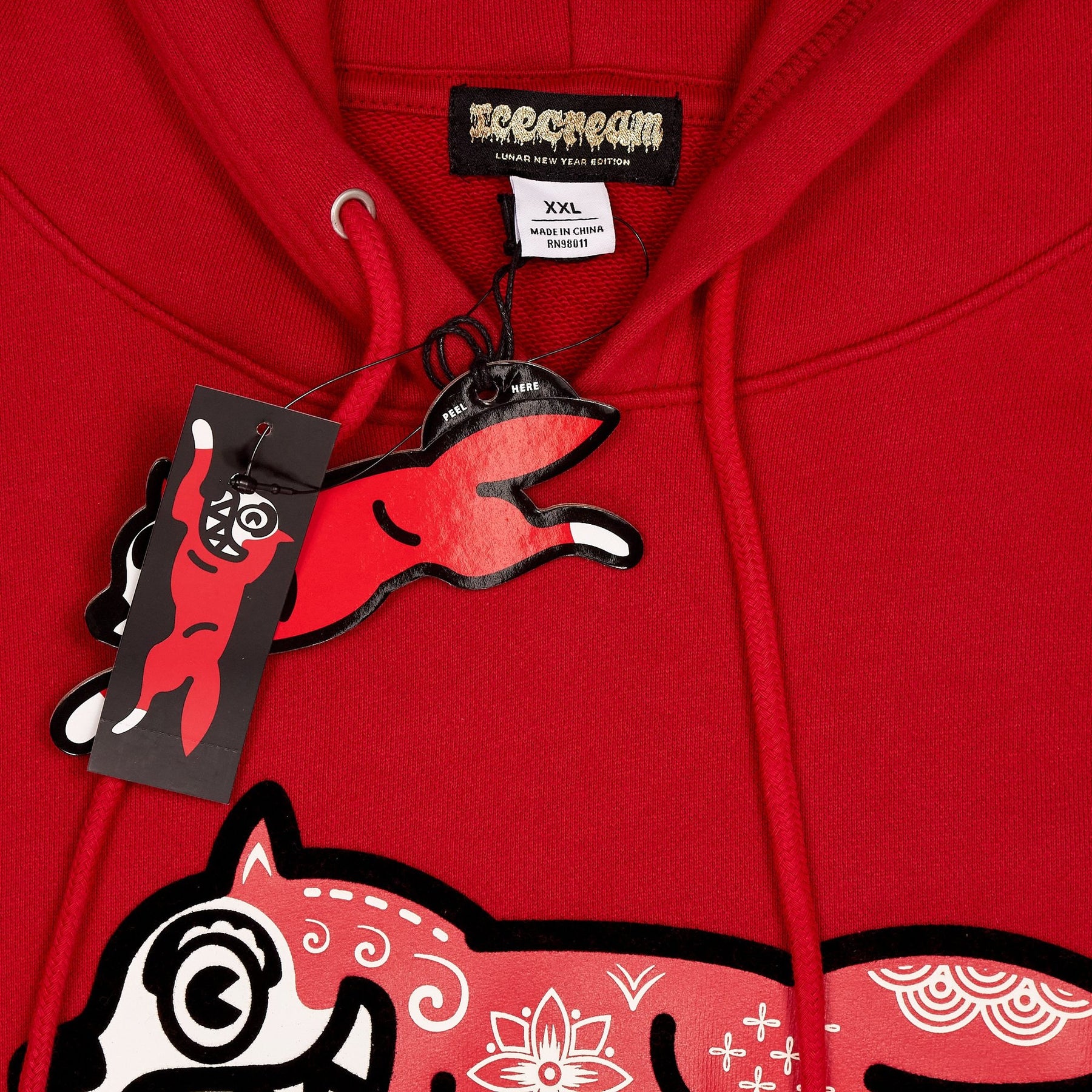 Icecream Red Kirigami Flock Hoodie