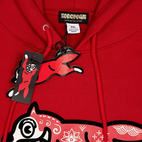 Icecream Red Kirigami Flock Hoodie