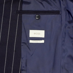 Moss Navy Pinstripe Double Breasted Jacket