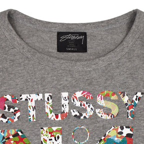 Stussy Grey Graphic Baby Crop Sweatshirt