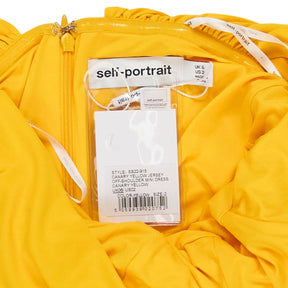 Self-Portrait Yellow Off-Shoulder Mini Dress