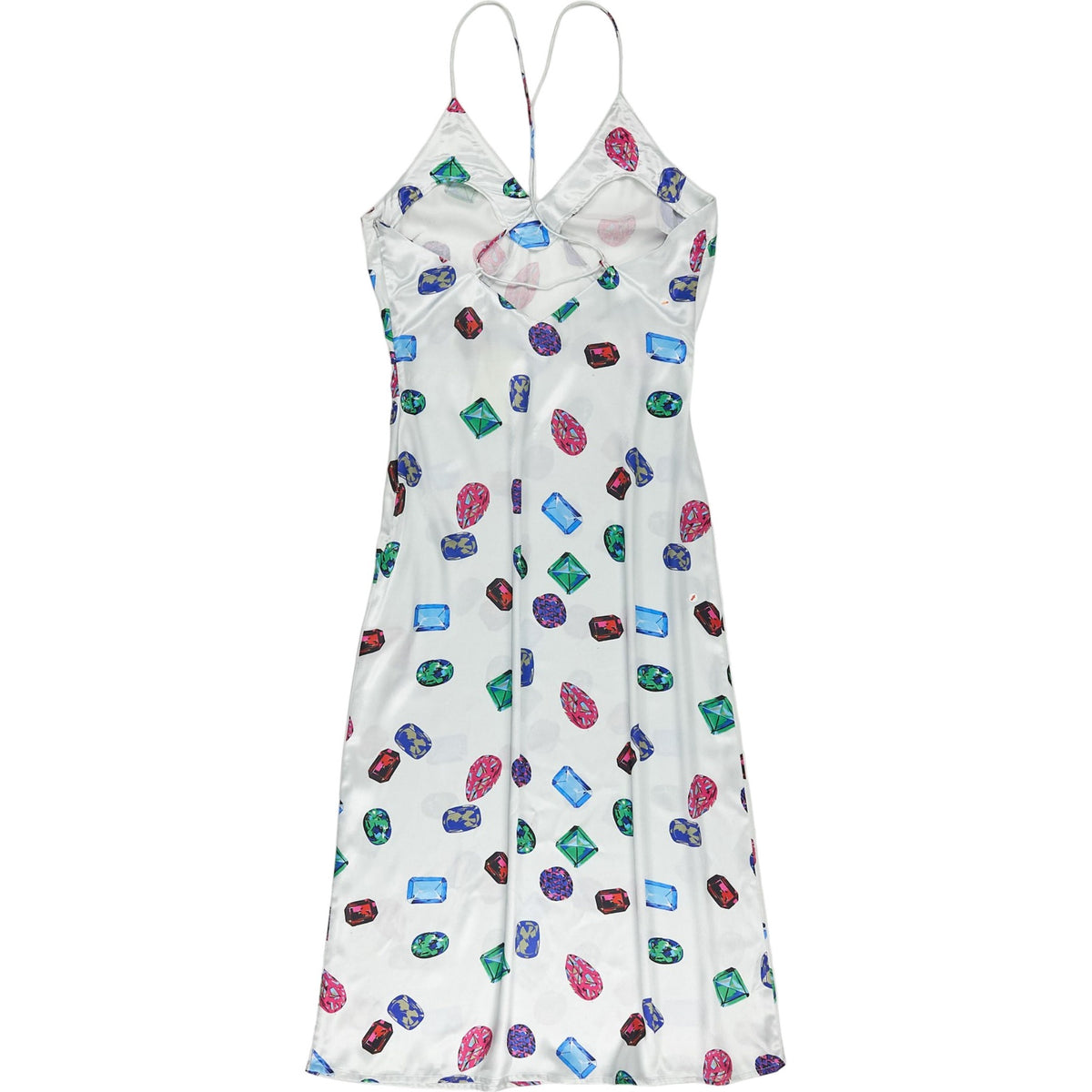 Omnes White Multi Gem Print Dress