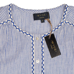 WYSE Blue Stripe Georgia Blouse