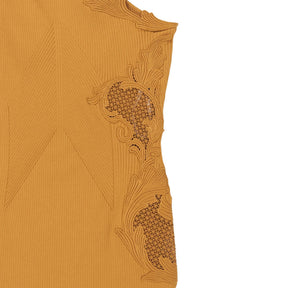 Self-Portrait Tan One Shoulder Ribbed Mini Dress