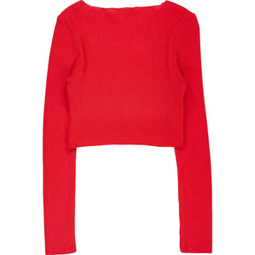 Omnes Red Ribbed Cardigan