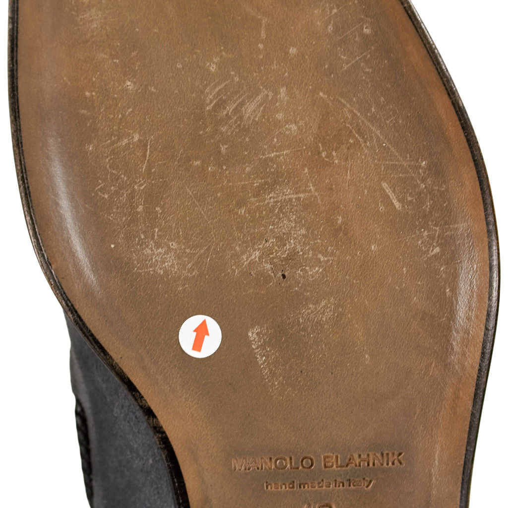 Manolo Blahnik Grey Suede Tassel Loafers